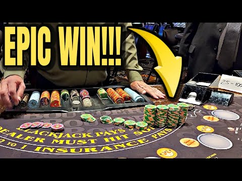 👉 INSANE Blackjack WIN!  Gambling in a Las Vegas Casino!!