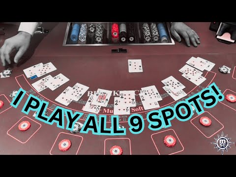 PLAYED ALL 9 SPOTS! TWICE! #blackjack